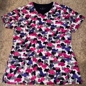 Colorful Patterned Scrub Top Cherokee Infinity